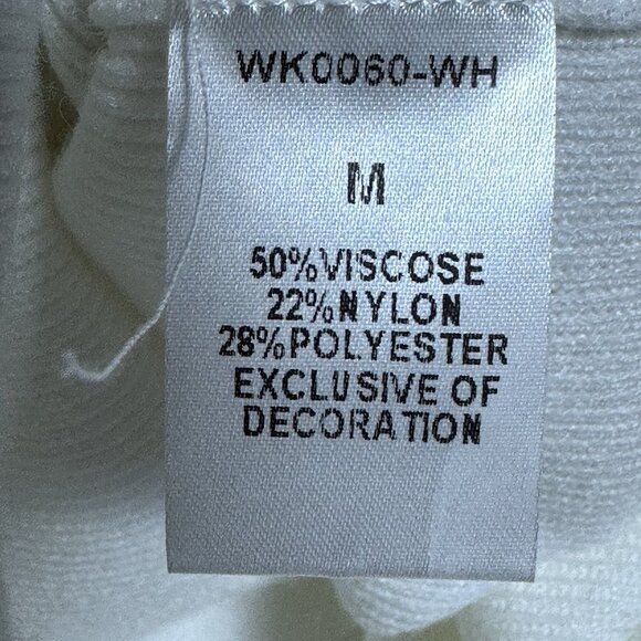 THML Heart Mesh Sleeve Top Size Medium NWT Casual Stretch Puff Sleeves - Picture 5 of 5